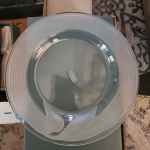 J.G. Set of four vintage crystal dessert plates, Penelope pattern